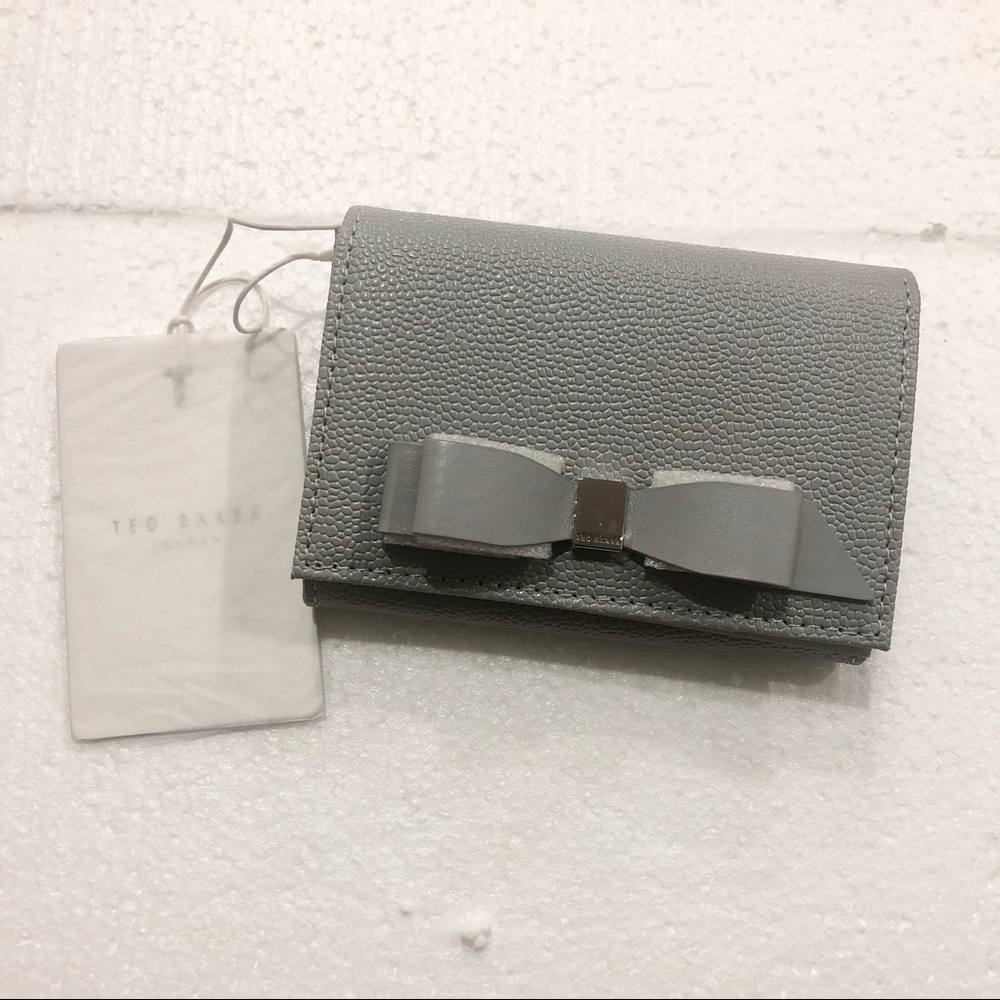 SOLD Ted Baker Bow Mini Purse/Wallet Grey Leather